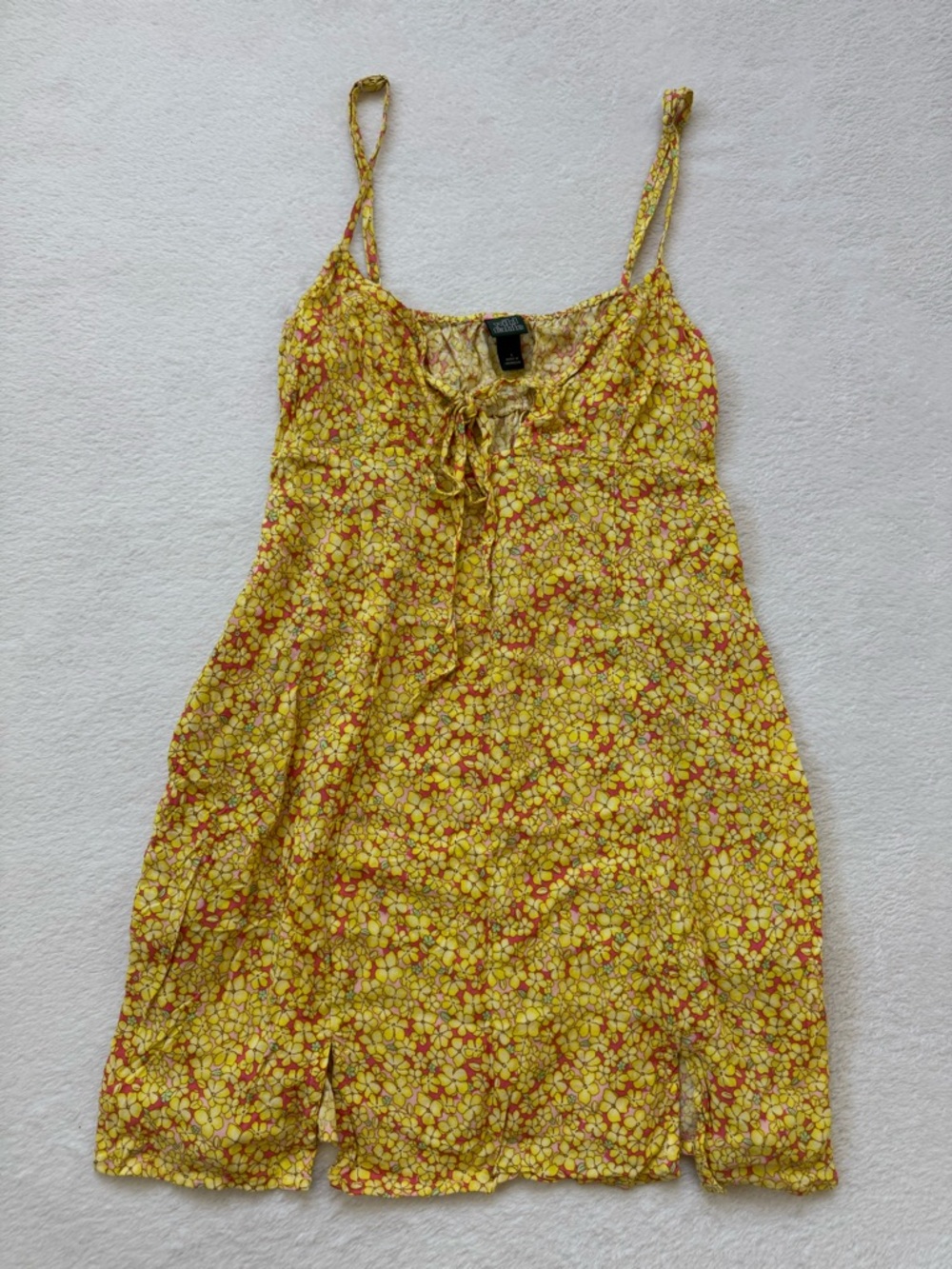 wild fable Yellow Floral Tie-Front Dress